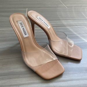 Steve Madden clear & nude heel
